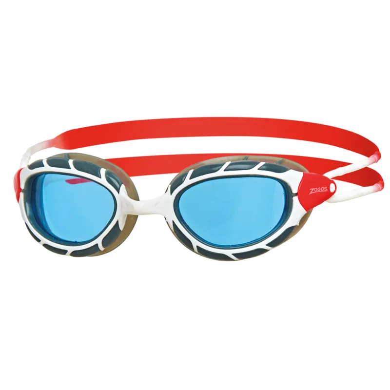 Predator Goggles White/Red Tint Blue Lens